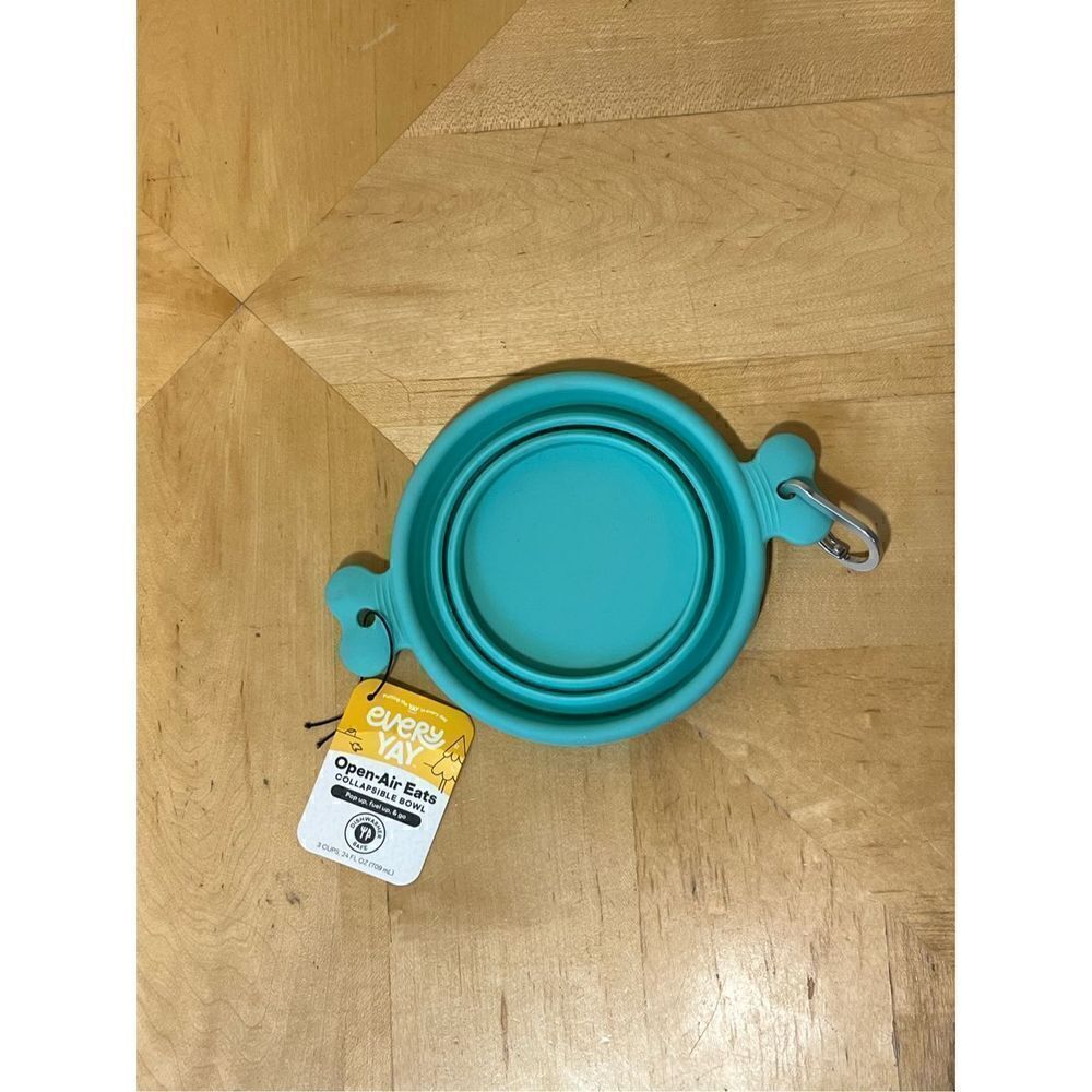 NWT! EveryYay Open-Air Eats Blue Collapsible Bowl for Dogs 3 Cup